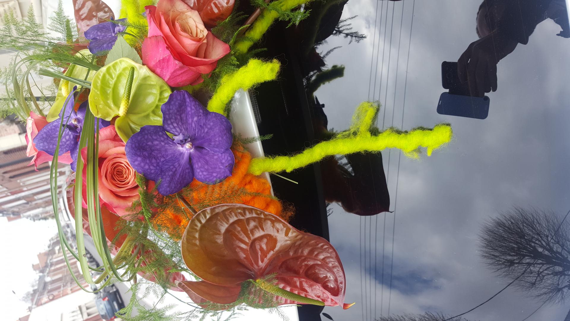 Voiture mariage fleuriste Valenciennes Hé fleur et moi la Sentinelle anzin nord Hainaut Denain Le quesnoy