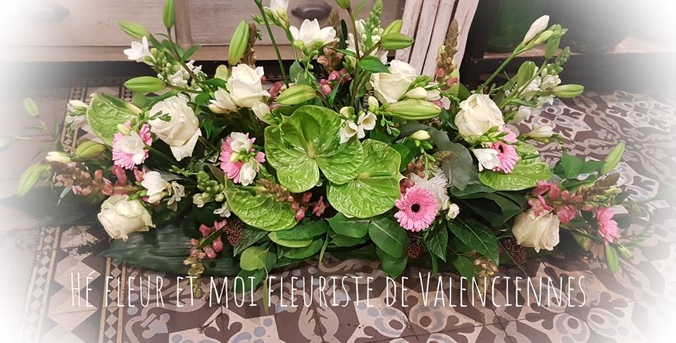 Raquette deuil Hé fleur et moi fleuriste Valenciennes
