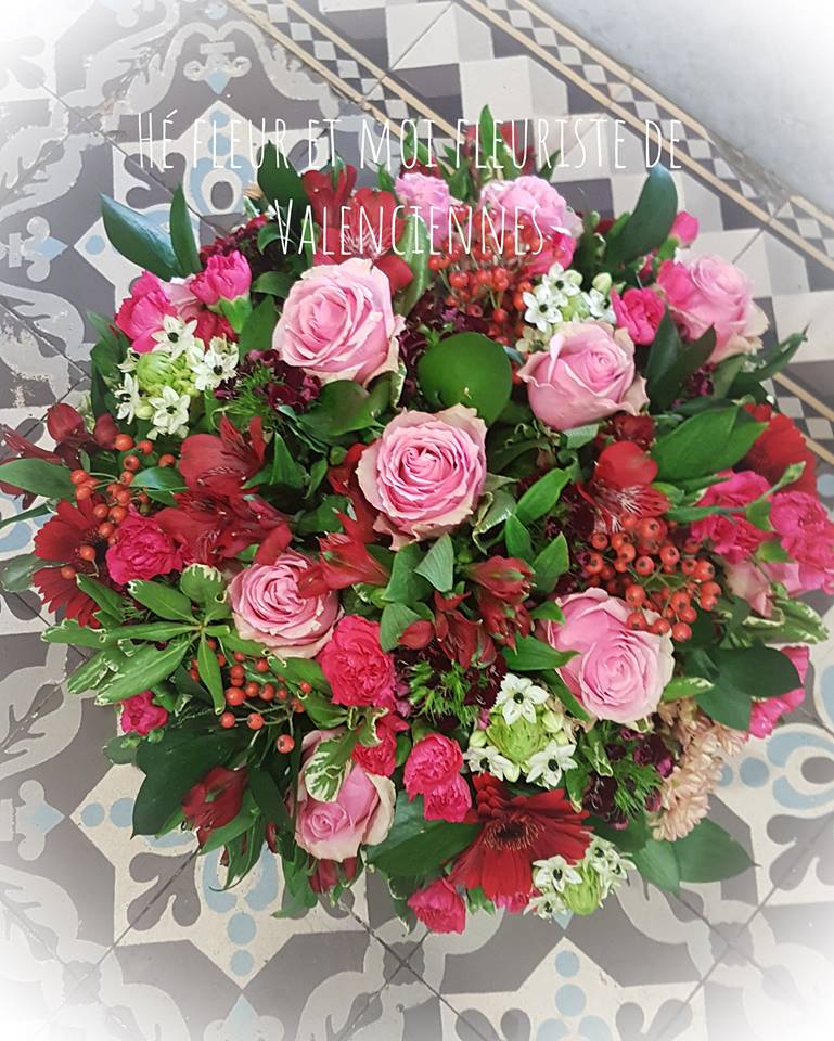 Coussin rond deuil Hé fleur et moi fleuriste Valenciennes