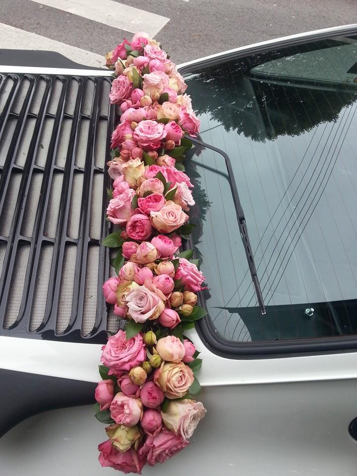 Mariage valenciennes bouquet de mariée voiture