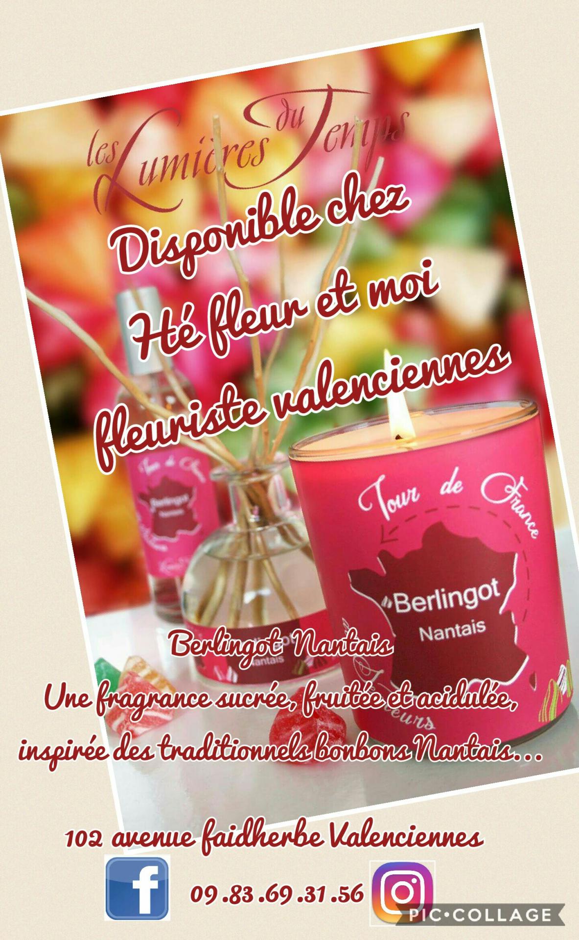 Bougie parfumée lumières du temps chez Hé fleur et moi fleuriste valenciennes