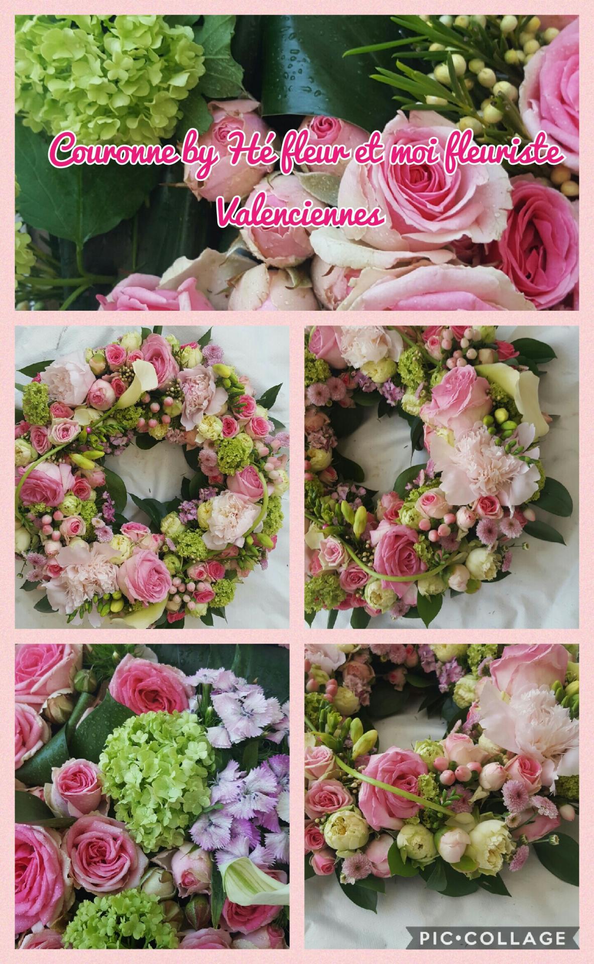 Couronne deuil Hé fleur et moi fleuriste valenciennes fleurs Denain Saint Amand Anzin La Sentinelle nord Hainaut enterrement le quesnoy
