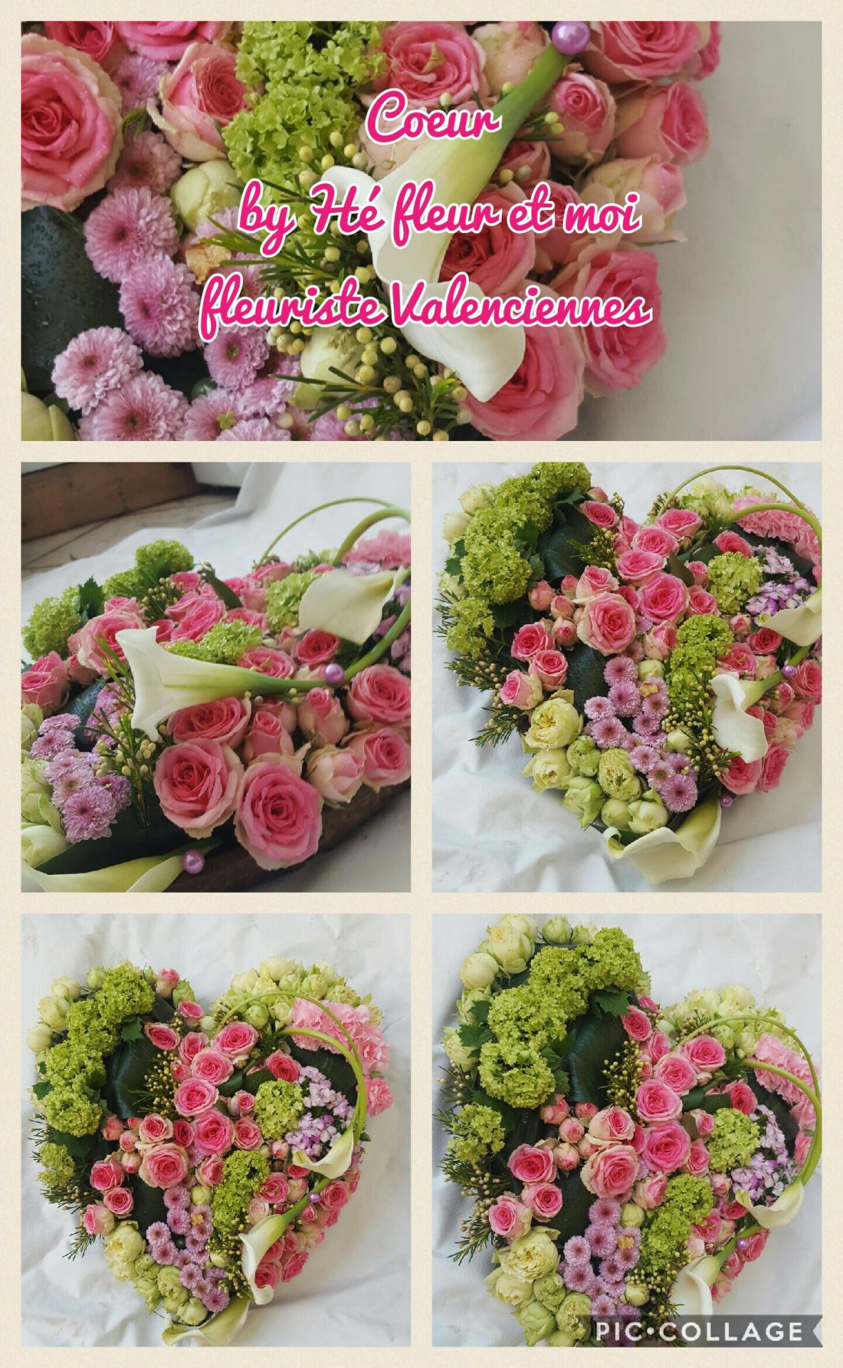 Coeur deuil Hé fleur et moi fleuriste valenciennes fleurs Denain Saint Amand Le Quesnoy nord Hainaut Anzin La sentinelle enterrement