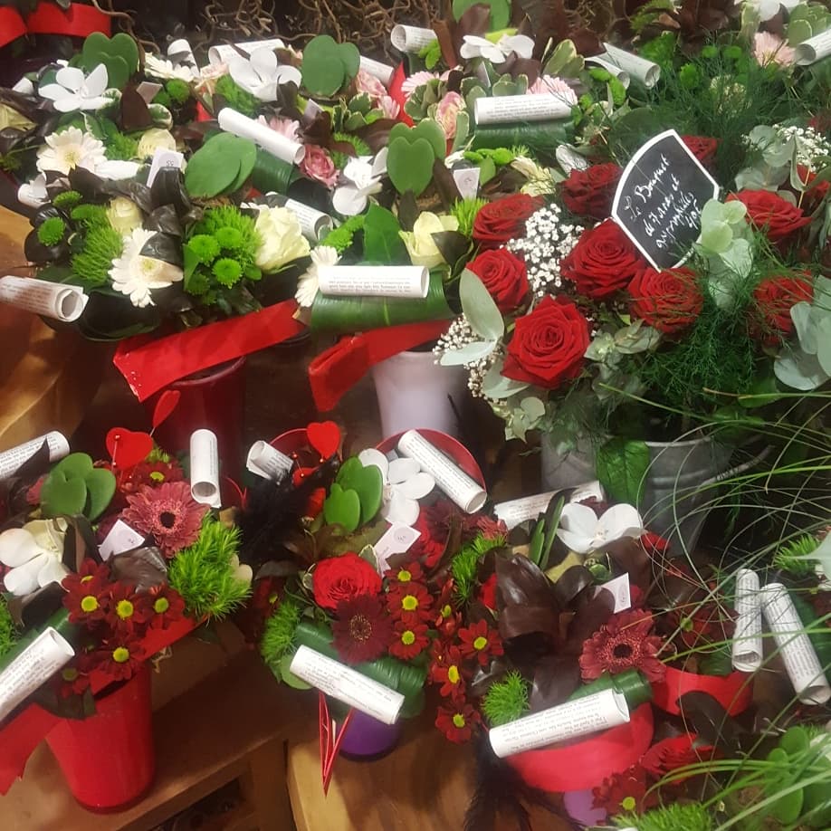 Saint Valentin 14 février 2018 fleuriste nord valenciennes rose amour bouquet hé fleur et moi