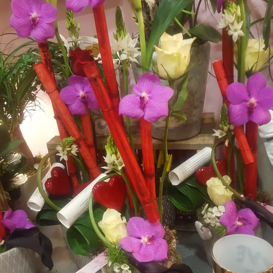 Saint Valentin 14 février 2018 nord fleuriste valenciennes rose amour bouquet hé fleur et moi