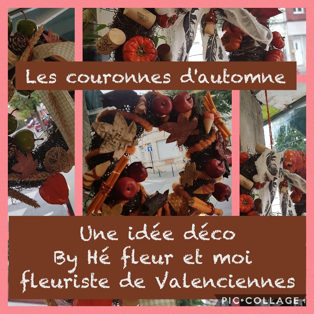 Pour embellir votre maison, décorez votre porte ou votre fenêtre avec une couronne d'automne by hé fleur et moi fleuriste de Valenciennes