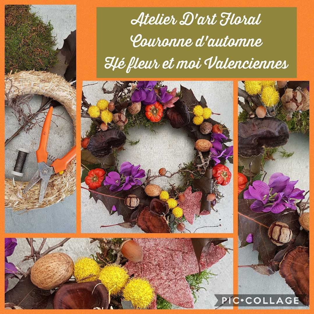 Valenciennes fleuriste art floral couronne d'automne