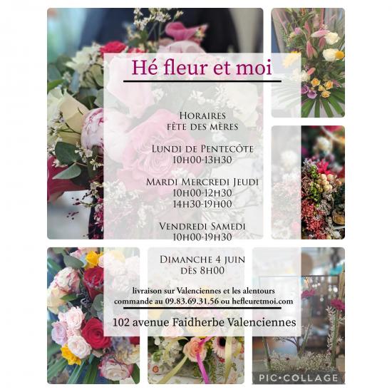 Horaires fête des mères fleuriste valenciennes